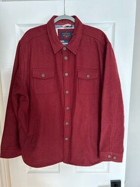 The Normal Brand Men's Wool-Blend Shirt Jacket in Deep Red
